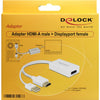 Delock hdmi-a (male) > displayport 1.2 (female) adapter (wit, 0,245 meter)