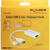 Delock hdmi-a (male) > displayport 1.2 (female) adapter (wit, 0,245 meter) - afbeelding 2