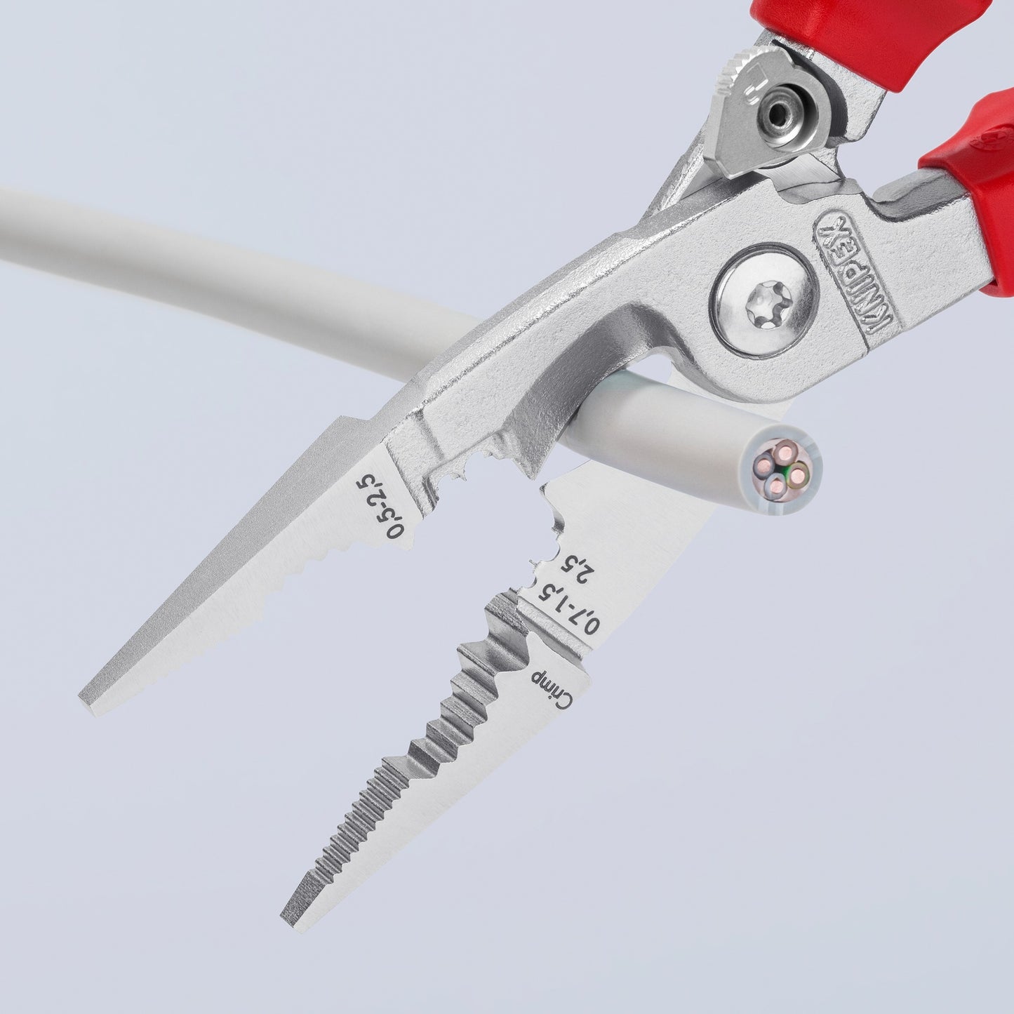 Knipex elektro installatietang 13 96 200 t (rood geel)