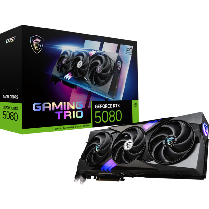 Msi geforce rtx 5080 16g gaming trio oc grafische kaart (3x displayport, 1x hdmi)