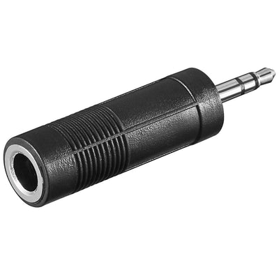 Goobay 6,35 mm jack (female) naar 3,5 mm jack (male) adapter (zwart)