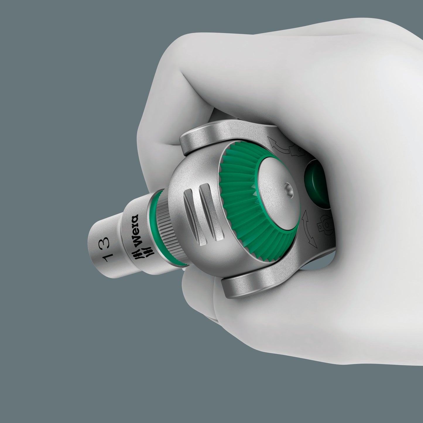 Wera 8100 sb 9 zyklop speed ratelset gereedschapsset (zwart groen, 29-delig, speedratel met draaibare kop)