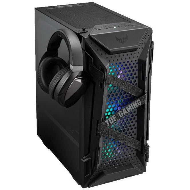 Asus tuf gaming gt301 midi tower behuizing (zwart | 2x usb-a | rgb | tempered glass)