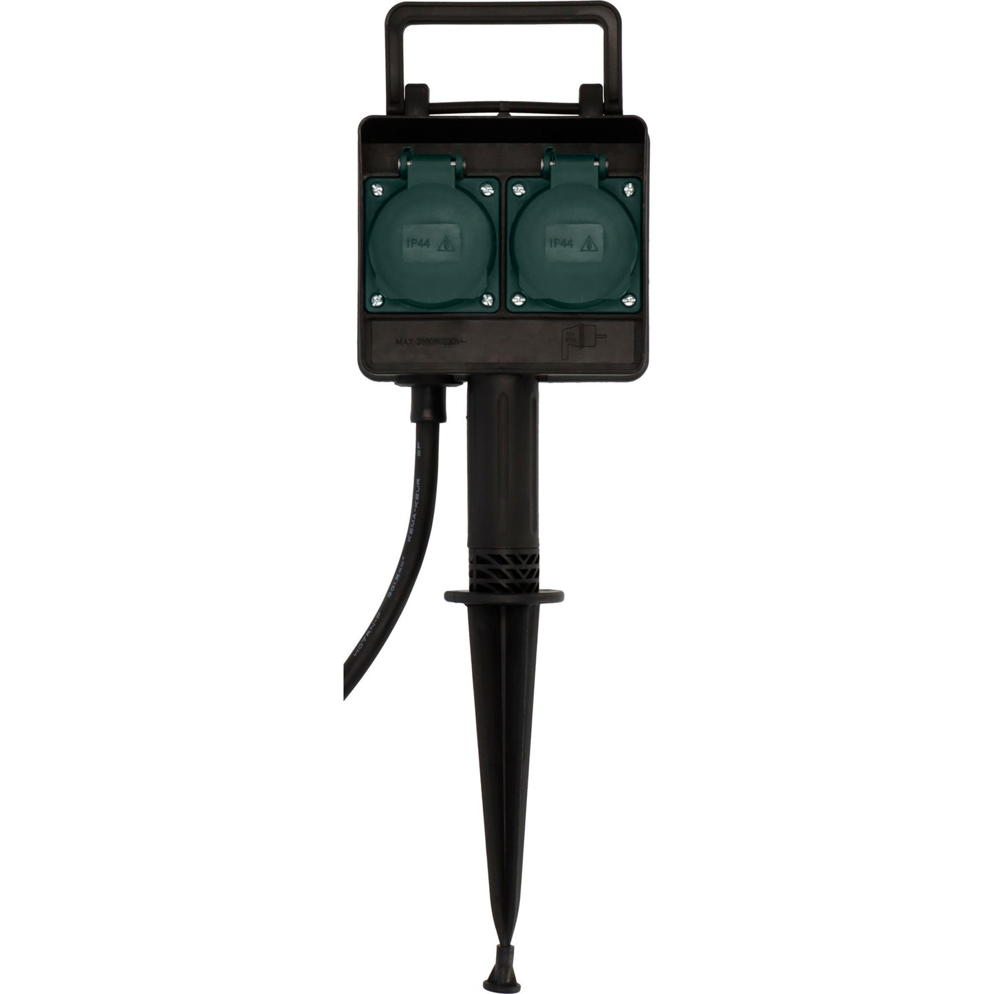 Brennenstuhl tuincontactdoos met aardspies 1154430 stekkerdoos (zwart, 1,4 meter, ip44)