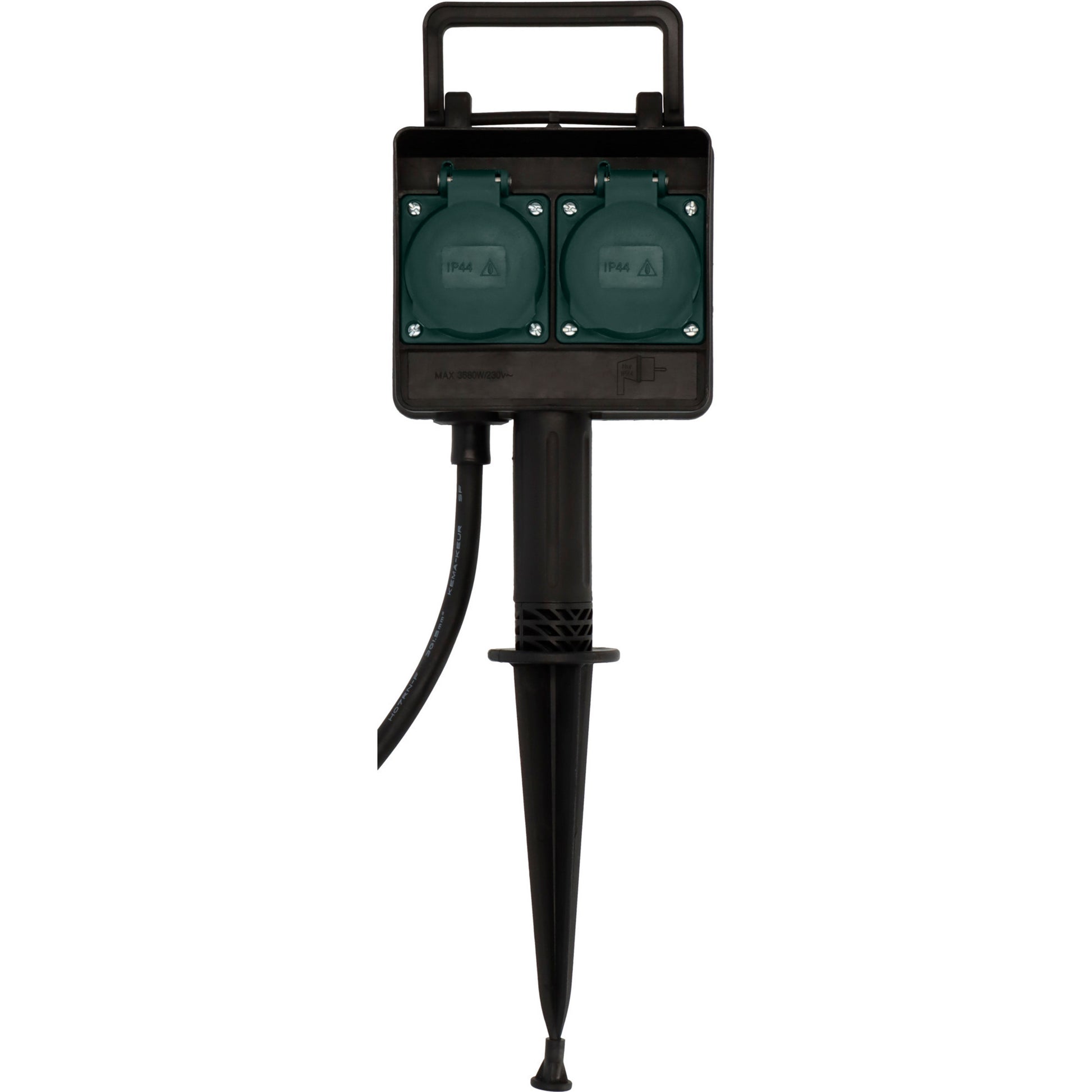 Brennenstuhl tuincontactdoos met aardspies 1154430 stekkerdoos (zwart, 1,4 meter, ip44)