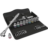 Wera 8100 sc 11 zyklop metalen ratelset gereedschapsset (zwart groen, 28-delig, volledig metalen omschakelbare ratel) - afbeelding 1