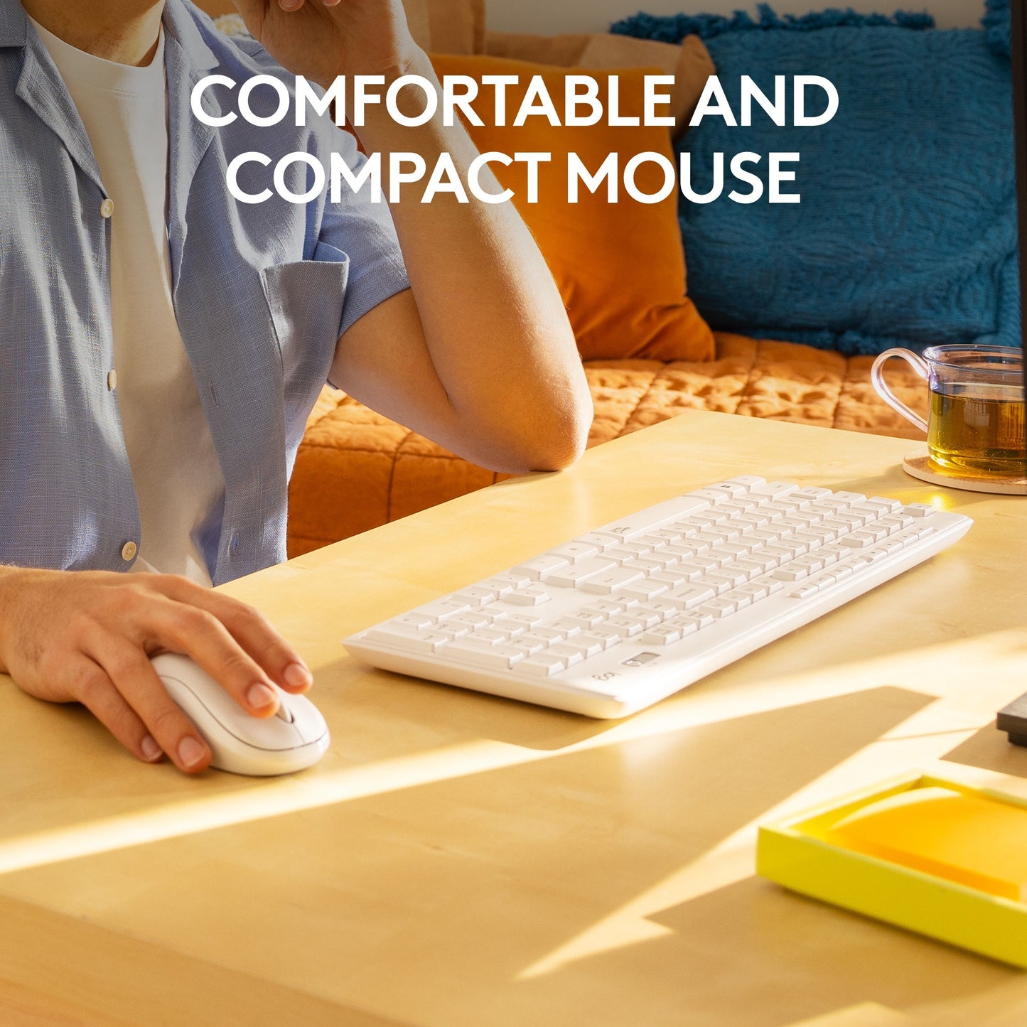 Logitech mk295 silent wireless keyboard and mouse combo desktopset (grijs, us-international lay-out (qwerty), 100%)