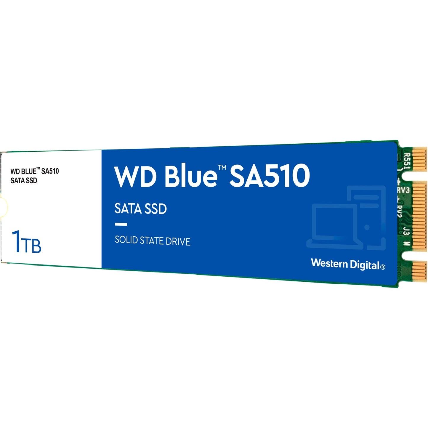 Wd blue sa510 1 tb ssd (blauw wit, s100t3b0b, m.2 2280)