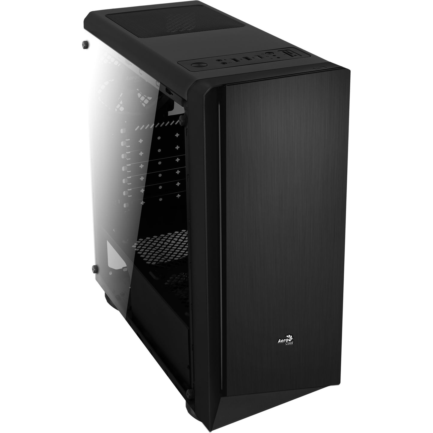 Aerocool rift midi tower behuizing (zwart | 3x usb-a | rgb | window)