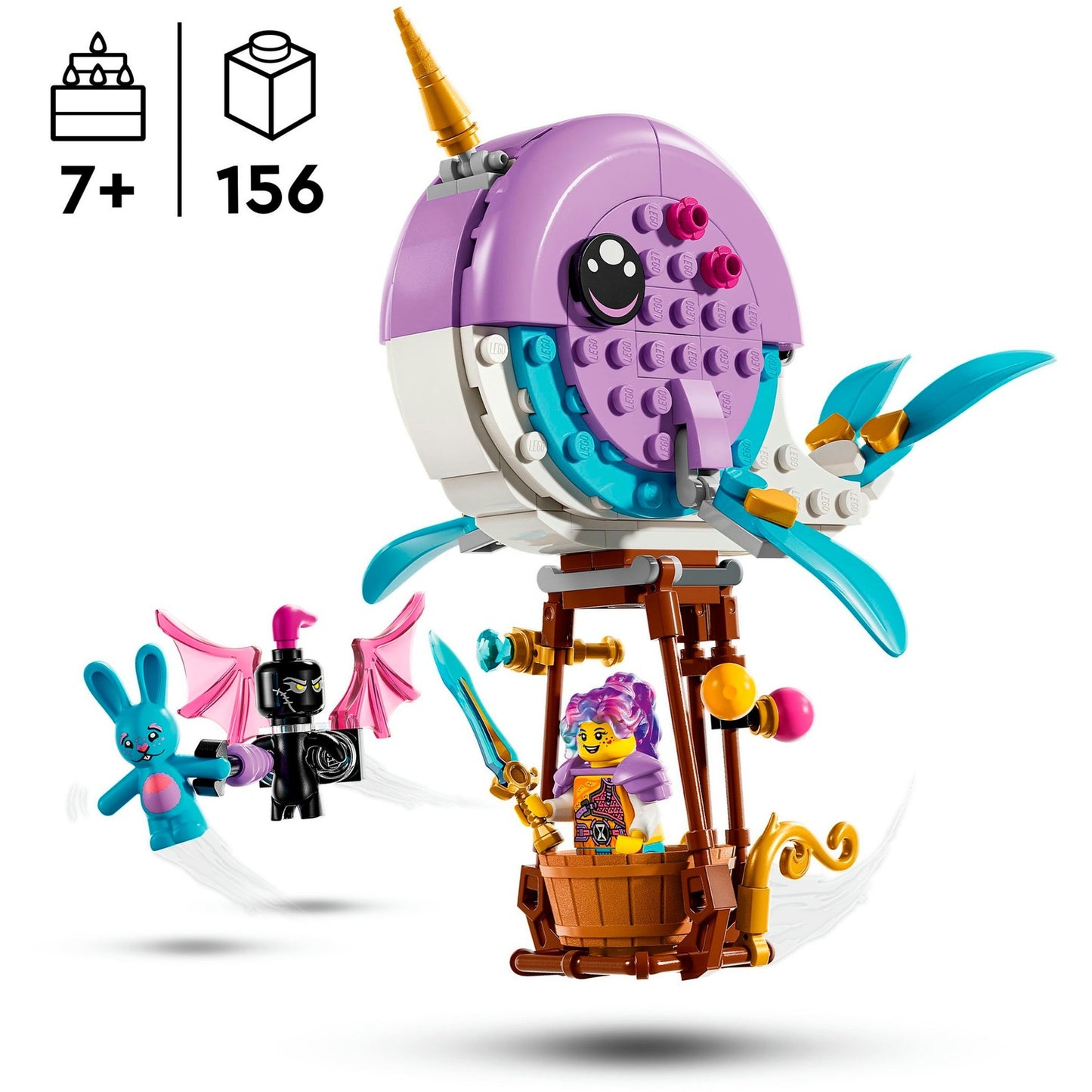 Lego dreamzzz - izzie's narwal-luchtballon constructiespeelgoed (71472)
