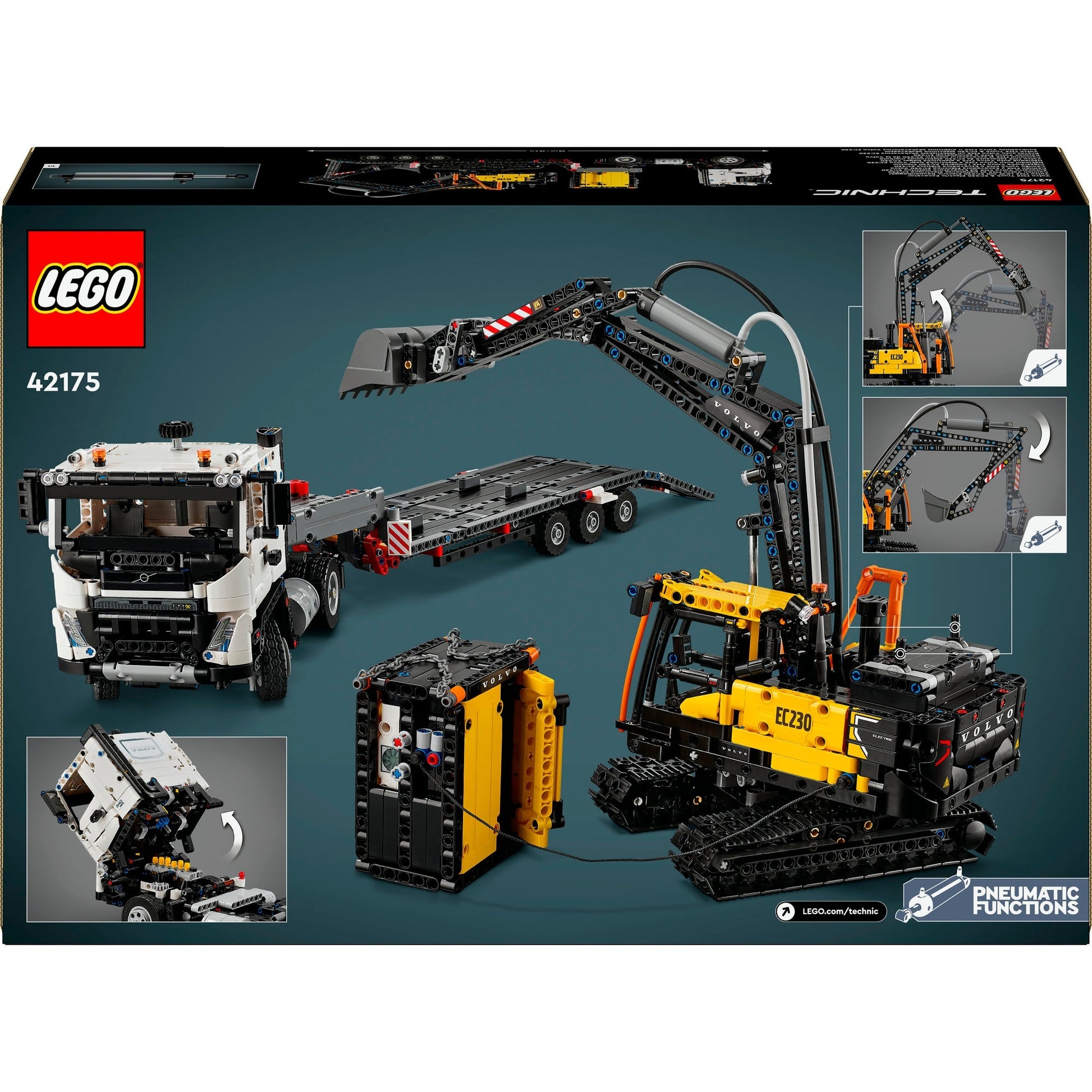 Lego technic volvo fmx truck ec230 elektrische graafmachine 42175