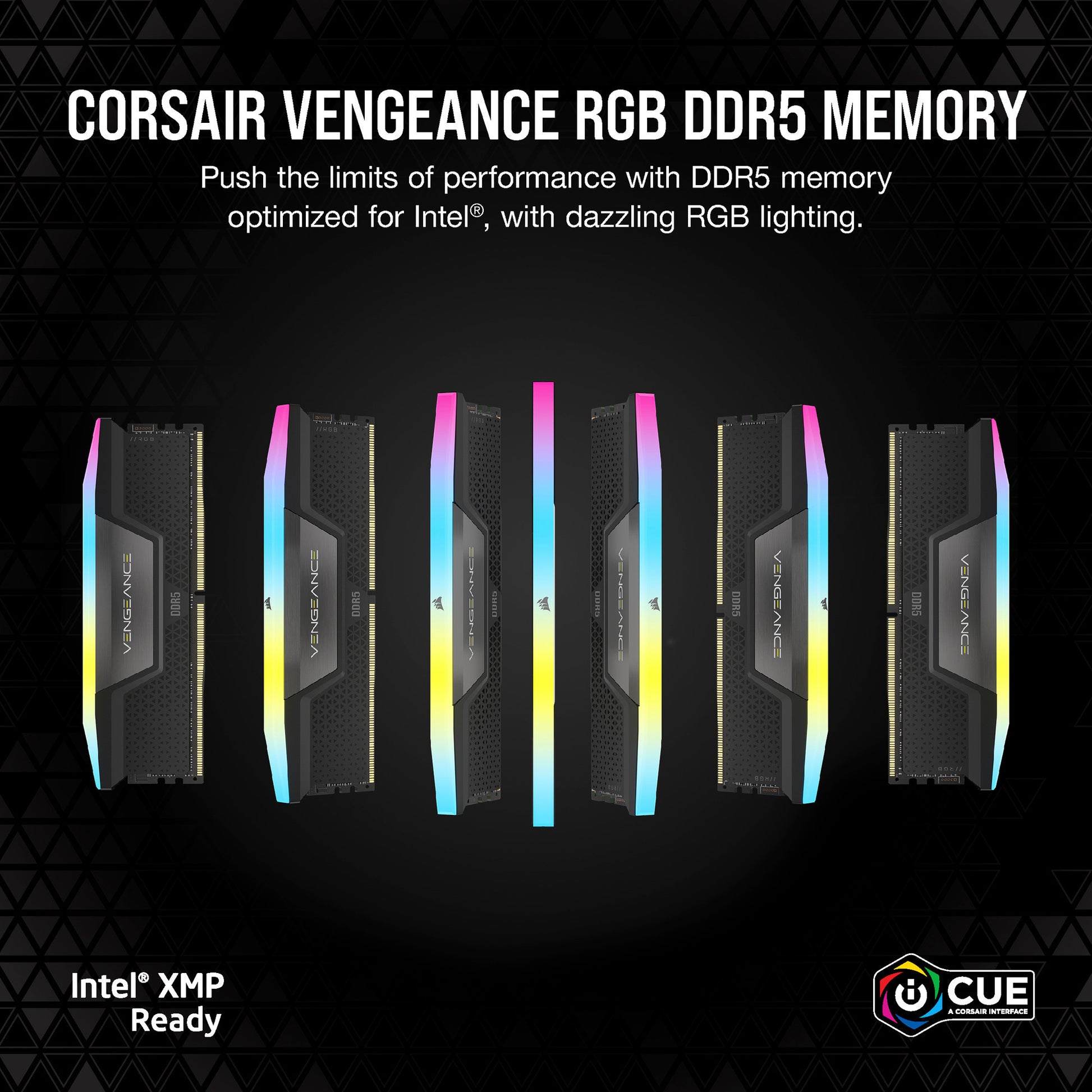 Corsair vengeance rgb 32 gb ddr5-6000 (2x 16 gb) werkgeheugen (zwart, cmh32gx5m2d6000z38, xmp, expo)