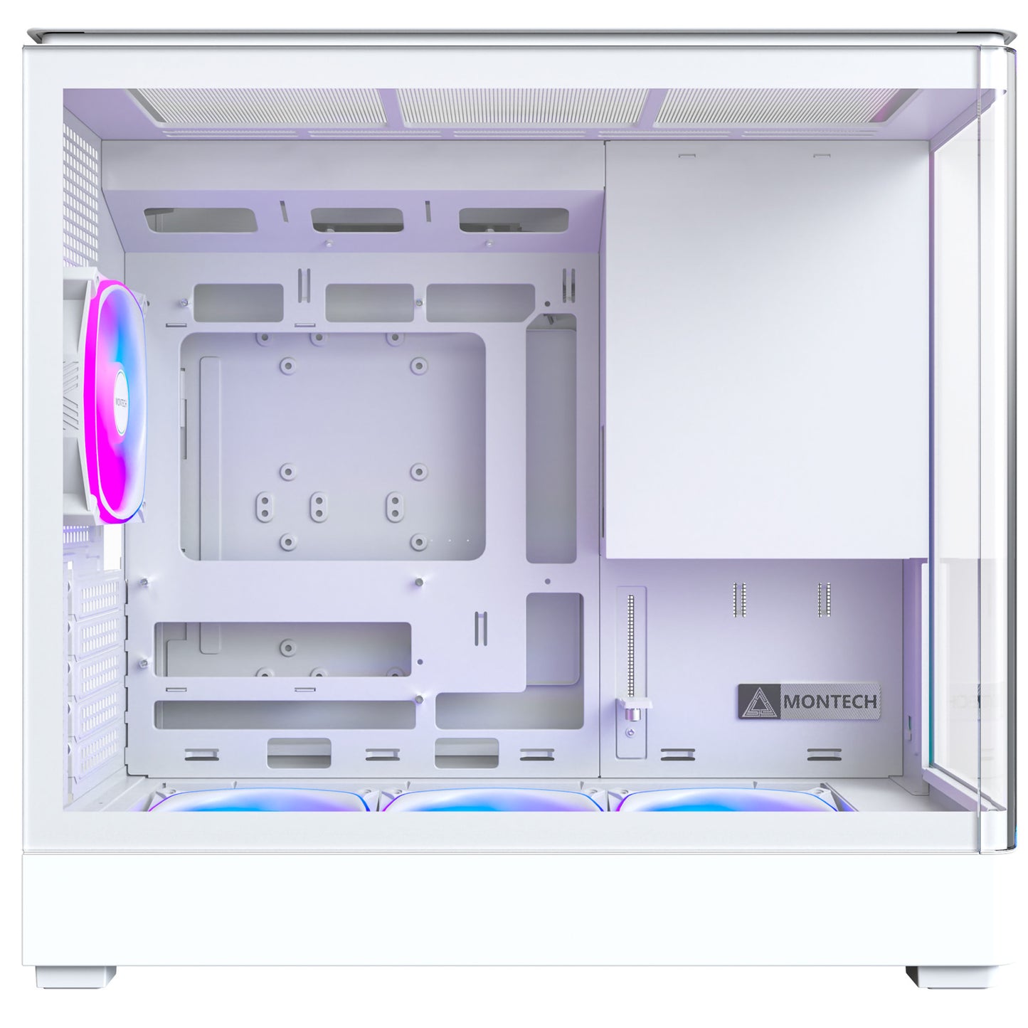 Montech king 15 pro midi tower behuizing (wit | 2x usb-a | 1x usb-c | rgb | window)