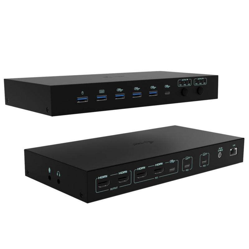 I-tec usb-c kvm dock pro dockingstation (zwart)