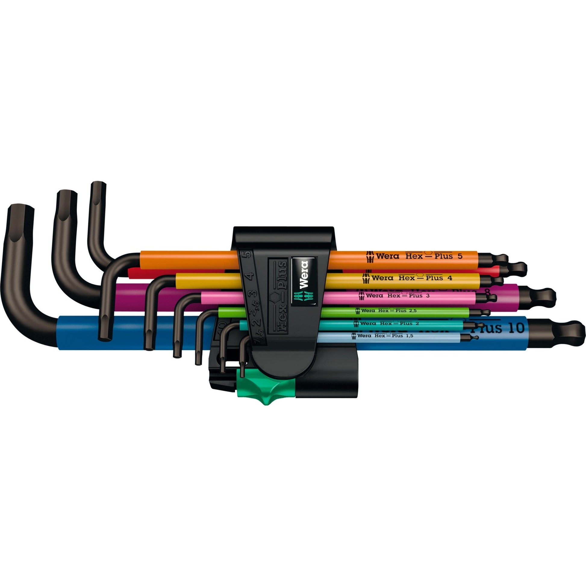 Wera 950 9 hex-plus multicolour 1 stiftsleutelset, metrisch, blacklaser (9-delig)