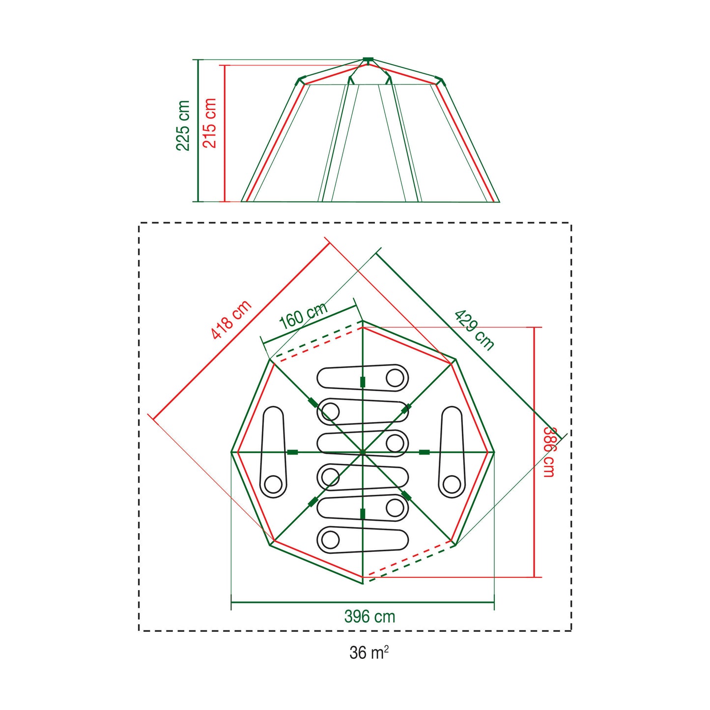 Coleman octagon 8 tent (grijs)