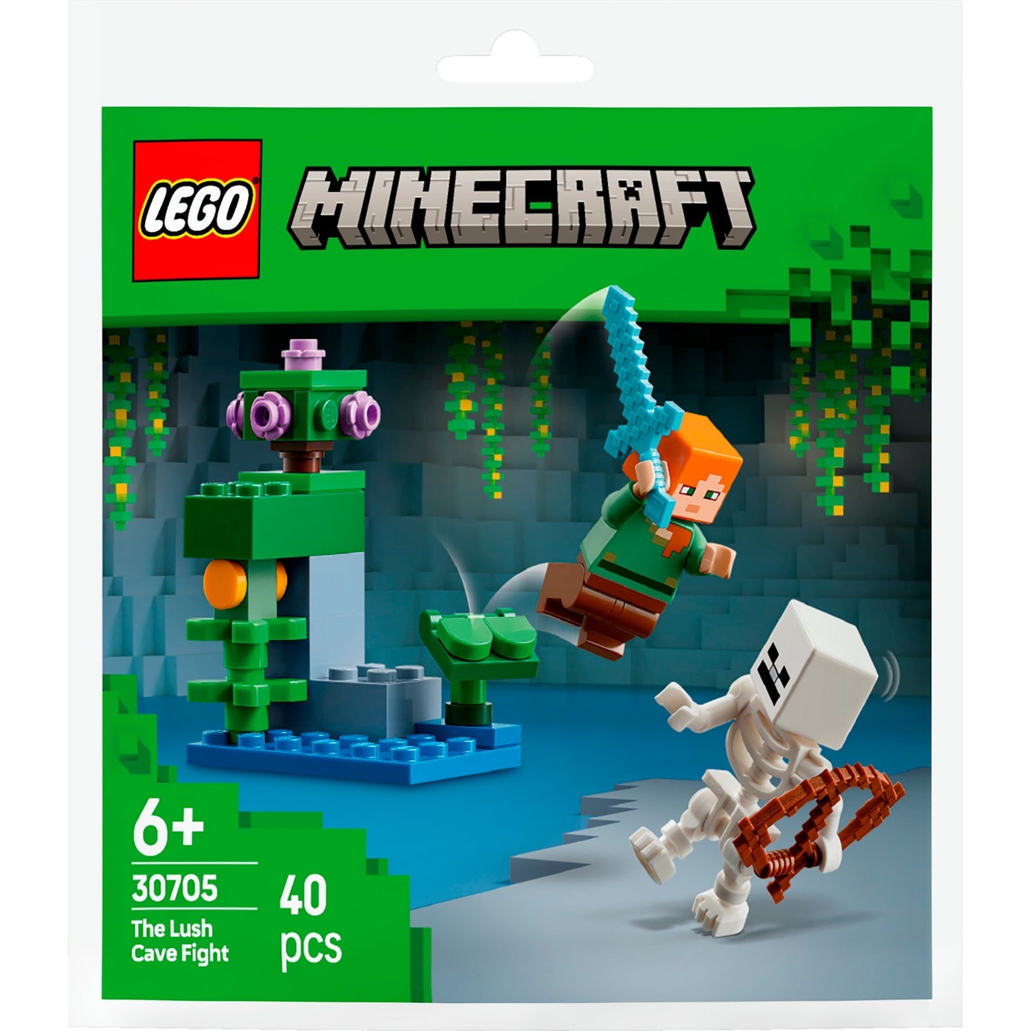 Lego minecraft - duel bij de weelderige grot constructiespeelgoed (30705)