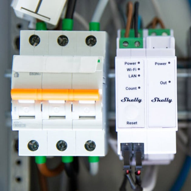 Shelly pro 3em switch add-on elektriciteitsmeter bluetooth, wifi