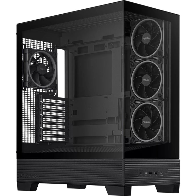 Asus a31 plus midi tower behuizing (zwart | 2x usb-a | 2x usb-c | tempered glass)