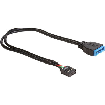 Delock usb 2.0 interne header naar usb 3.2 interne header adapter (zwart, 30 centimeter)
