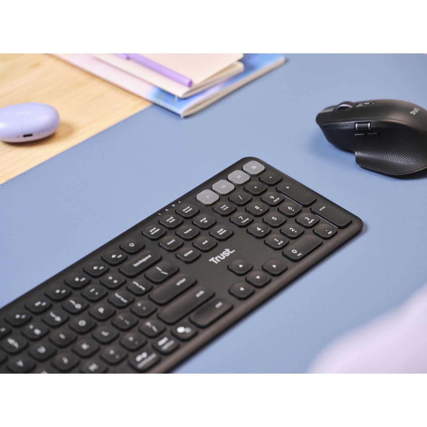 Trust vaiya draadloos toetsenbord (zwart, us lay-out (qwerty), 100%, bluetooth 2.4ghz)
