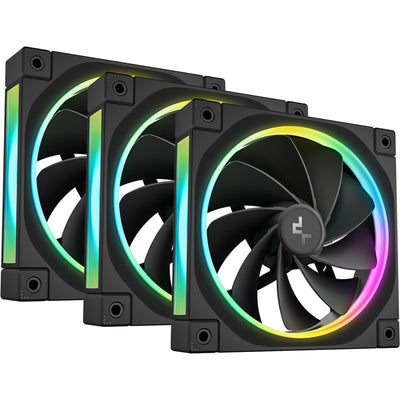 Deepcool fl12r rgb case fans (zwart, 3 stuks, 120 x 120 x 25 mm, pwm)