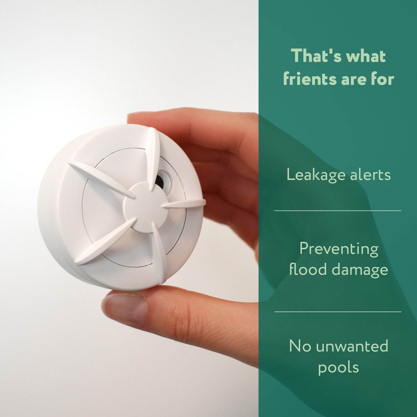 Frient water leak detector melder (wit, zigbee 3.0)