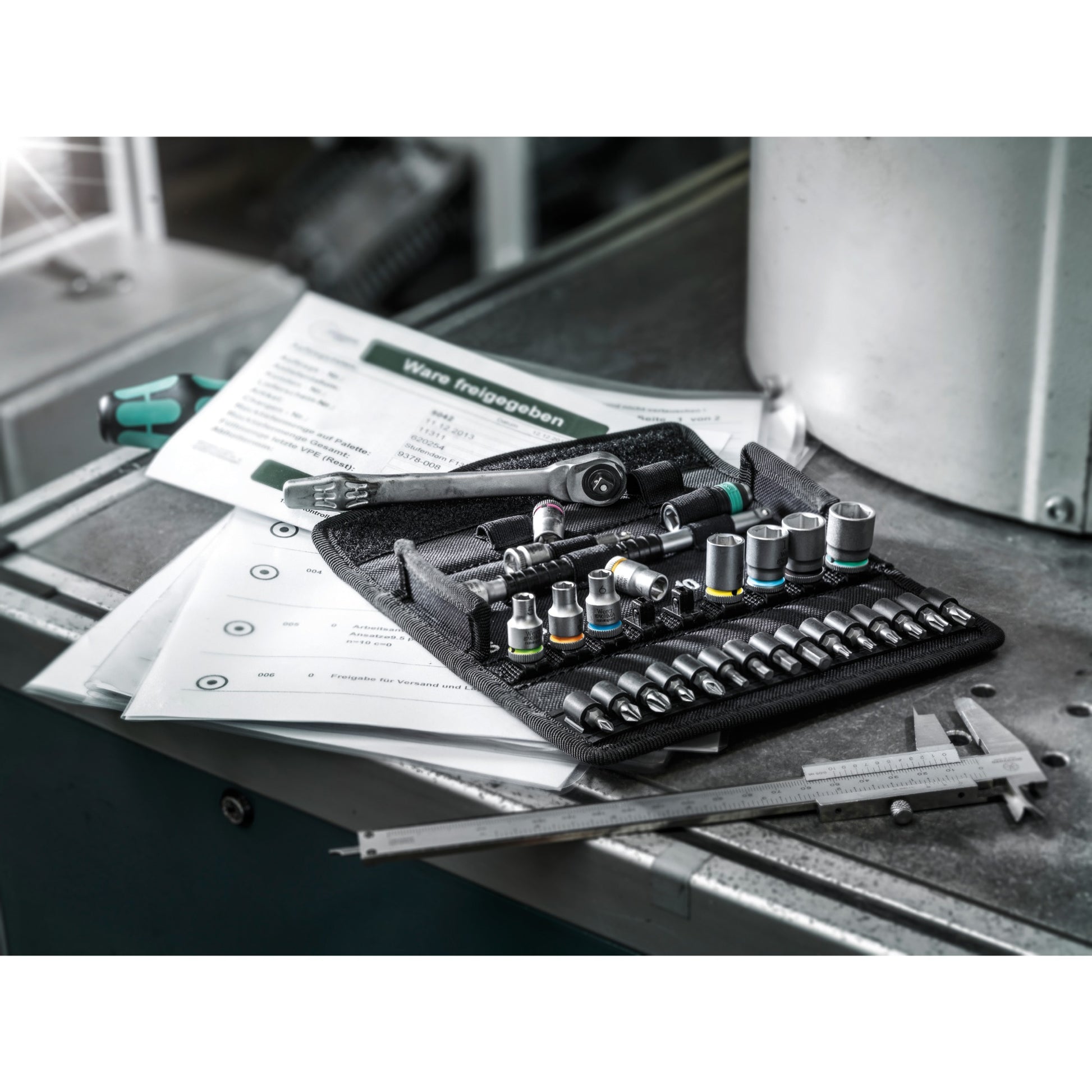 Wera 8100 sa 7 zyklop metal-ratelset doorsteekvierkant 1 4 gereedschapsset (28-delig)