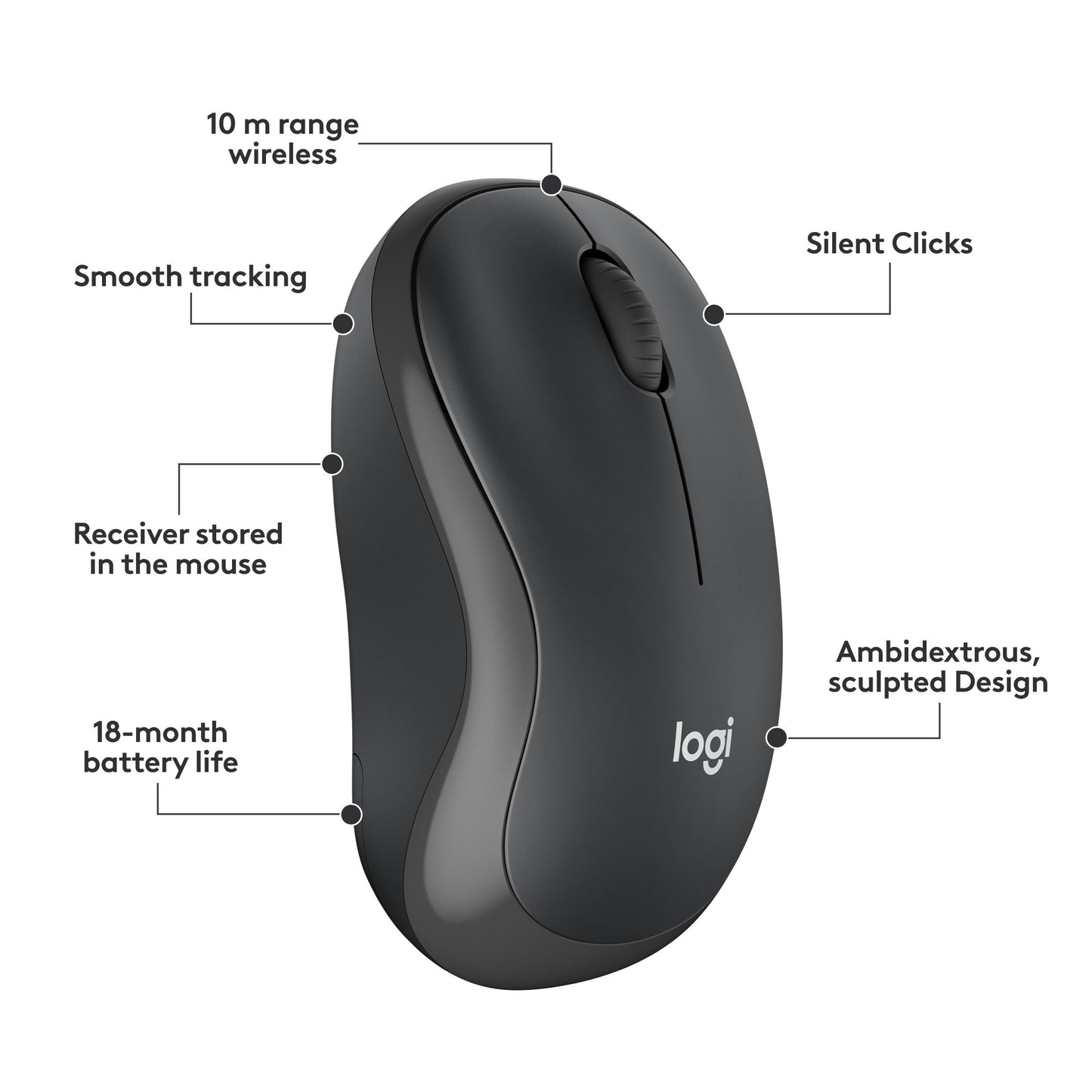 Logitech mk295 silent wireless keyboard and mouse combo desktopset (zwart, us-international lay-out (qwerty), 100%)