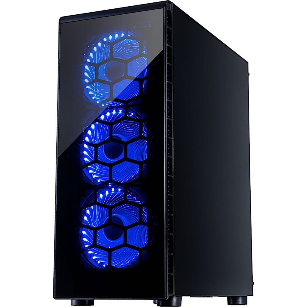 Inter-tech cxc2 midi tower behuizing (zwart | 3x usb-a | window)