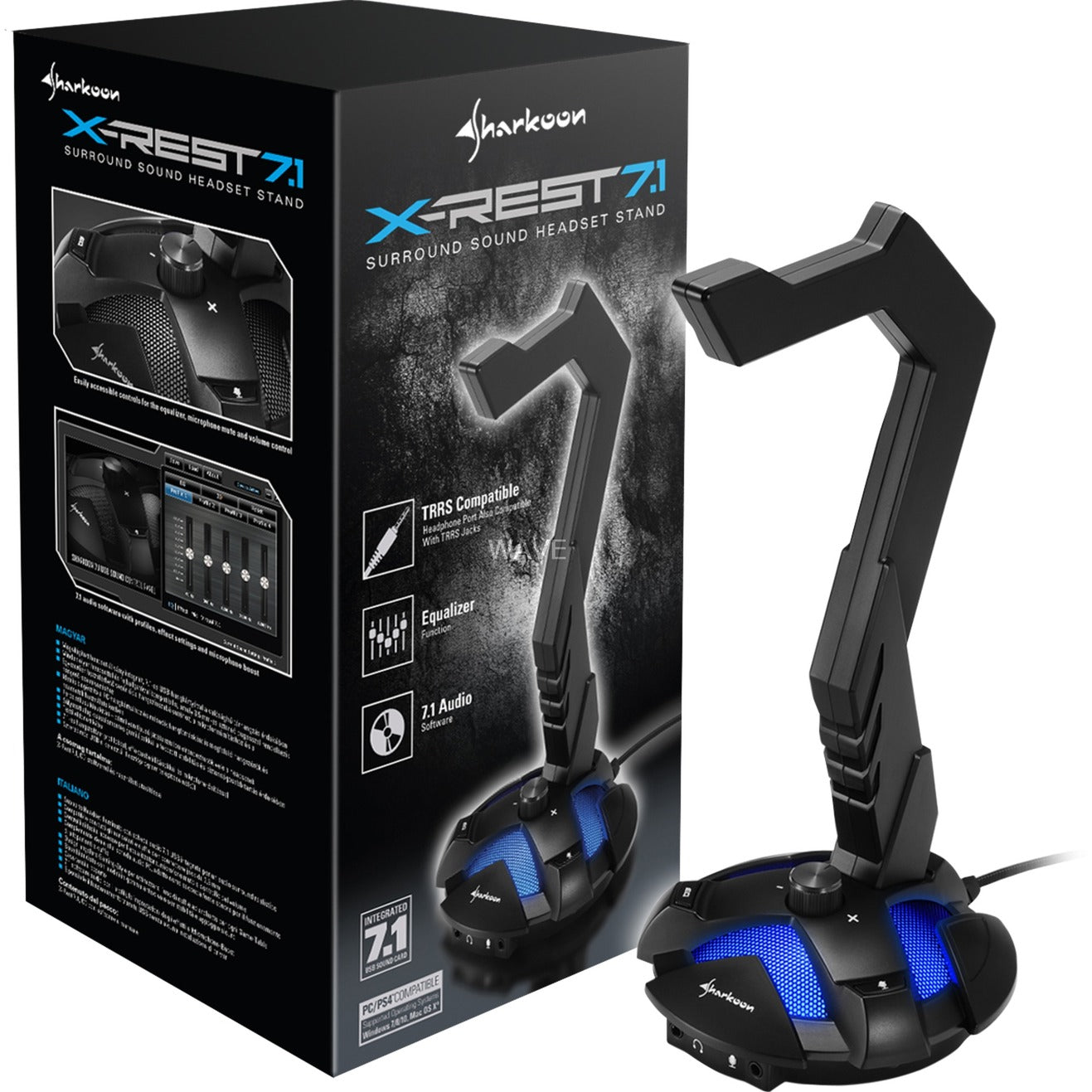 Sharkoon x-rest 7.1 houder (zwart)