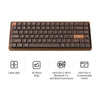 Keychron k3 max-h1w all-wood special edition rgb mechanisch toetsenbord (houtkleur, us lay-out (qwerty), milk pom red, 75%, rgb leds, double-shot pbt, hot swap, 2.4ghz | bluetooth 5.1 | usb-c)