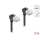 Delock rj45 network cable cat.6a s ftp slim 90° downwards downwards angled 3 m kabel (zwart) - afbeelding 2