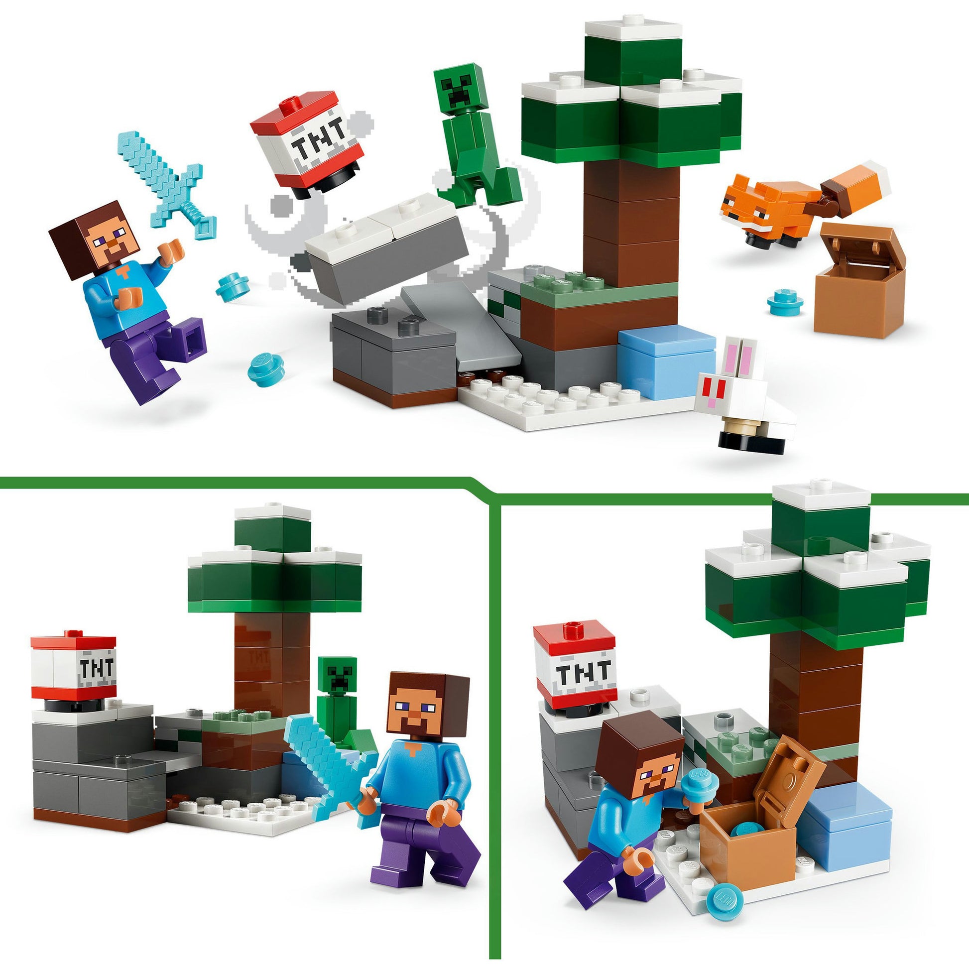 Lego minecraft steve's taiga-avontuur videogame bouwpakket voor kinderen - 21583