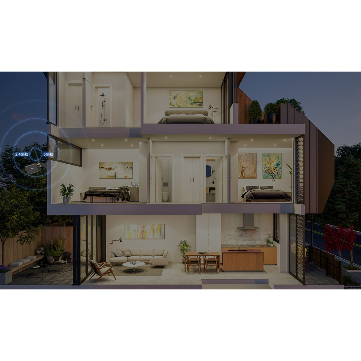 Foscam v8p, 4k 8mp dual-band wifi beveiligingscamera (zwart, met geluid- en lichtalarm)