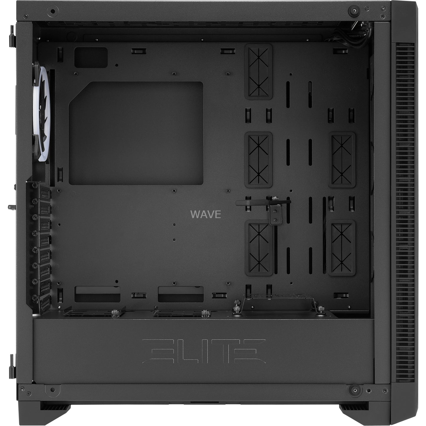 Sharkoon elite shark ca200g big tower behuizing (zwart | 4x usb-a | rgb | tempered glass)