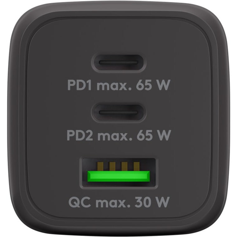 Goobay usb-c snellader nano (65 w) en usb-c textielkabel (zwart, 1 meter)