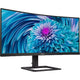 Philips 346e2cuae 00 34 curved ultrawide monitor (zwart, hdmi, displayport, 4x usb-a, usb-c)