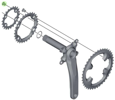Shimano xt slx chainring bolts inside