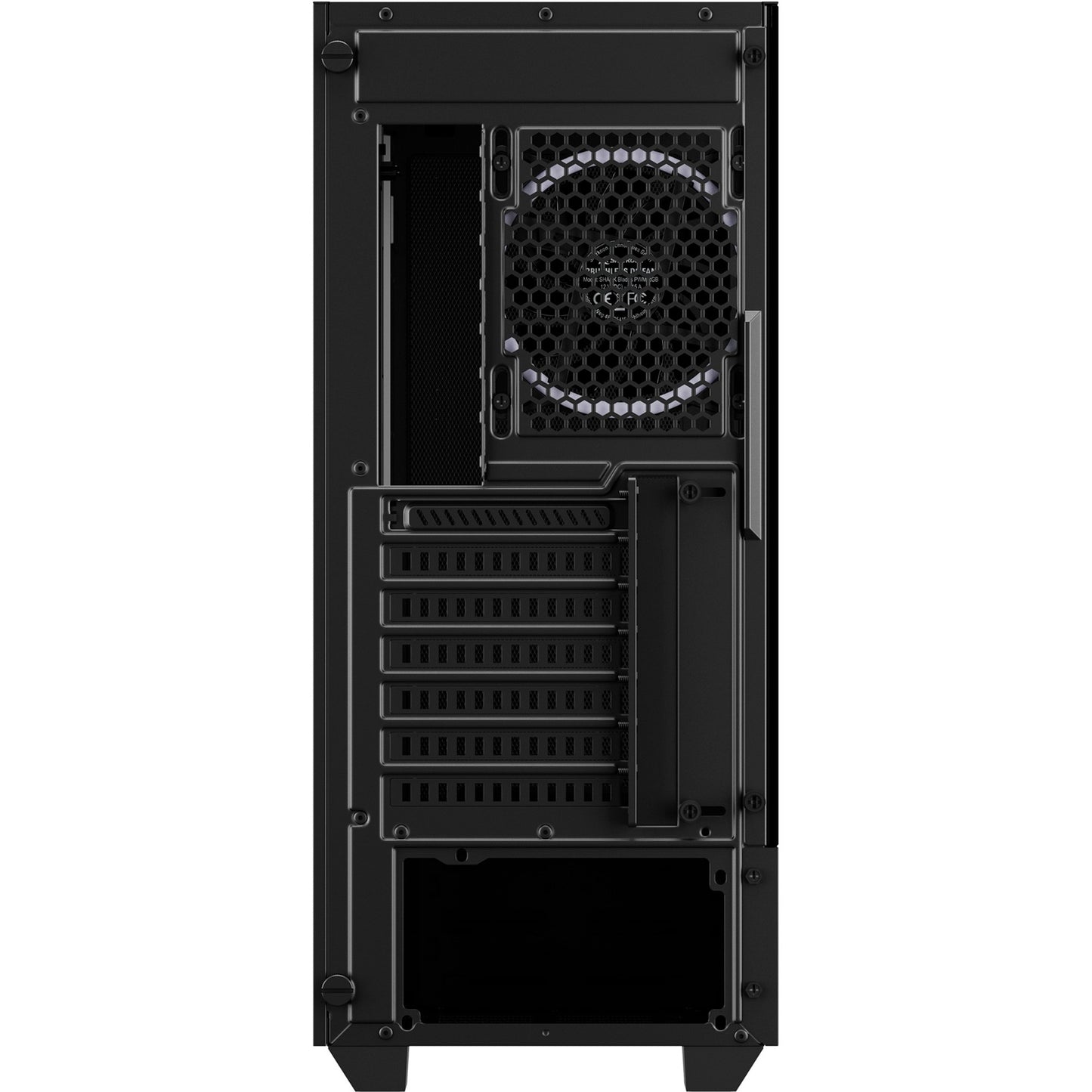 Sharkoon rgb hex midi tower behuizing (zwart | 2x usb-a | 1x usb-c | rgb | tempered glass)