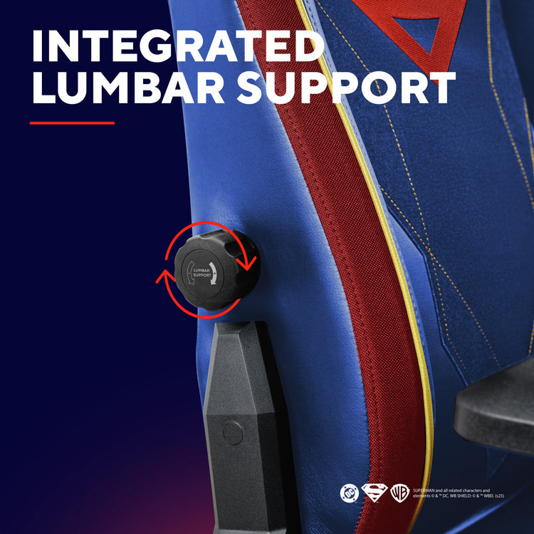 Trust gxt 721sm ruya pro superman gaming stoel (blauw rood)
