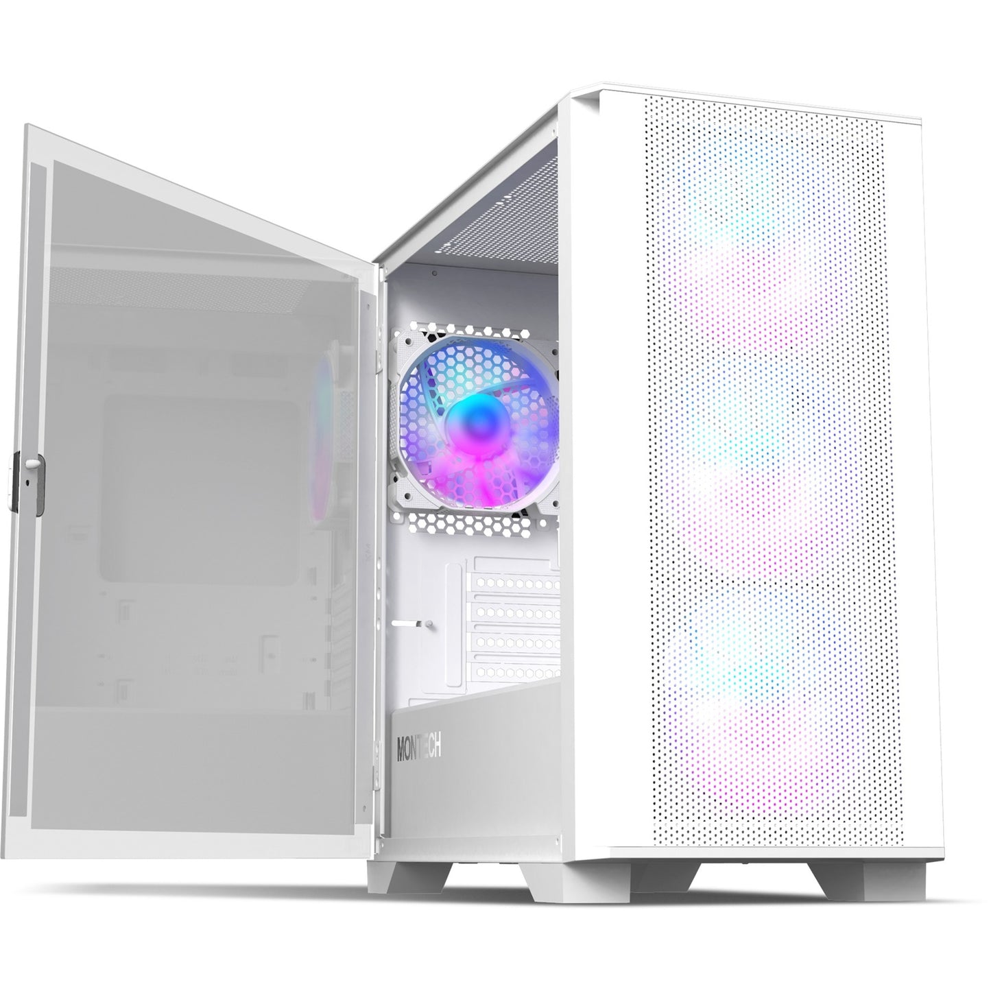 Montech air 100 argb mini tower behuizing (wit | 3x usb-a | tempered glass)
