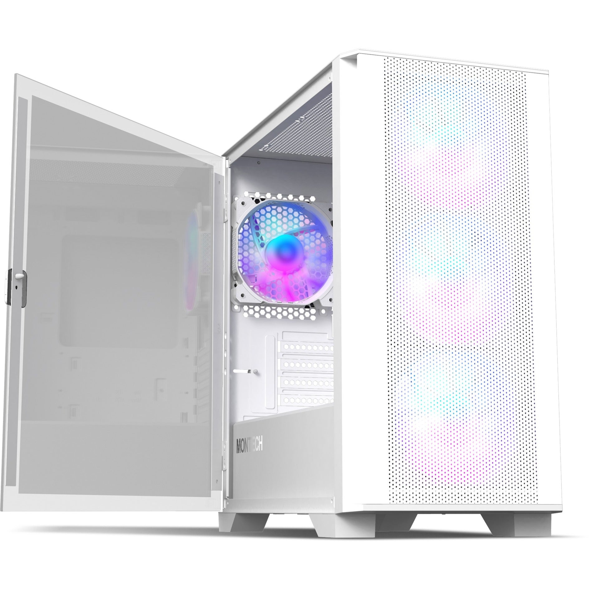 Montech air 100 argb mini tower behuizing (wit | 3x usb-a | tempered glass)