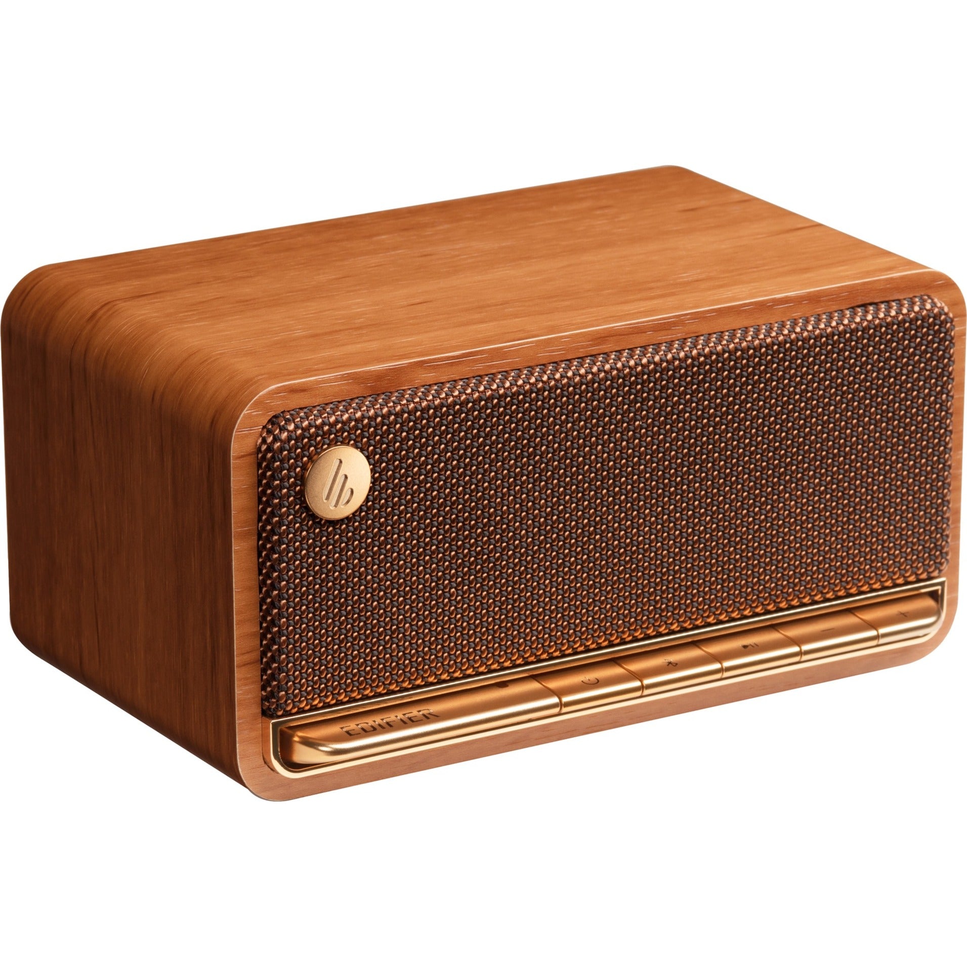Edifier mp230 retro bluetooth speaker luidspreker (houtkleur, bluetooth, microsd, aux, usb-c)