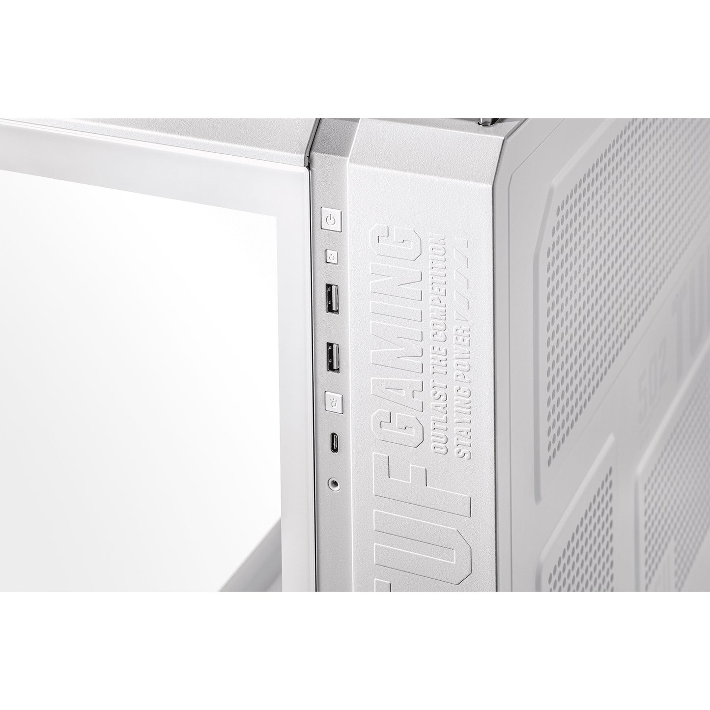 Asus tuf gaming gt502 plus midi tower behuizing (wit | 2x usb-a | 1x usb-c | tempered glass)