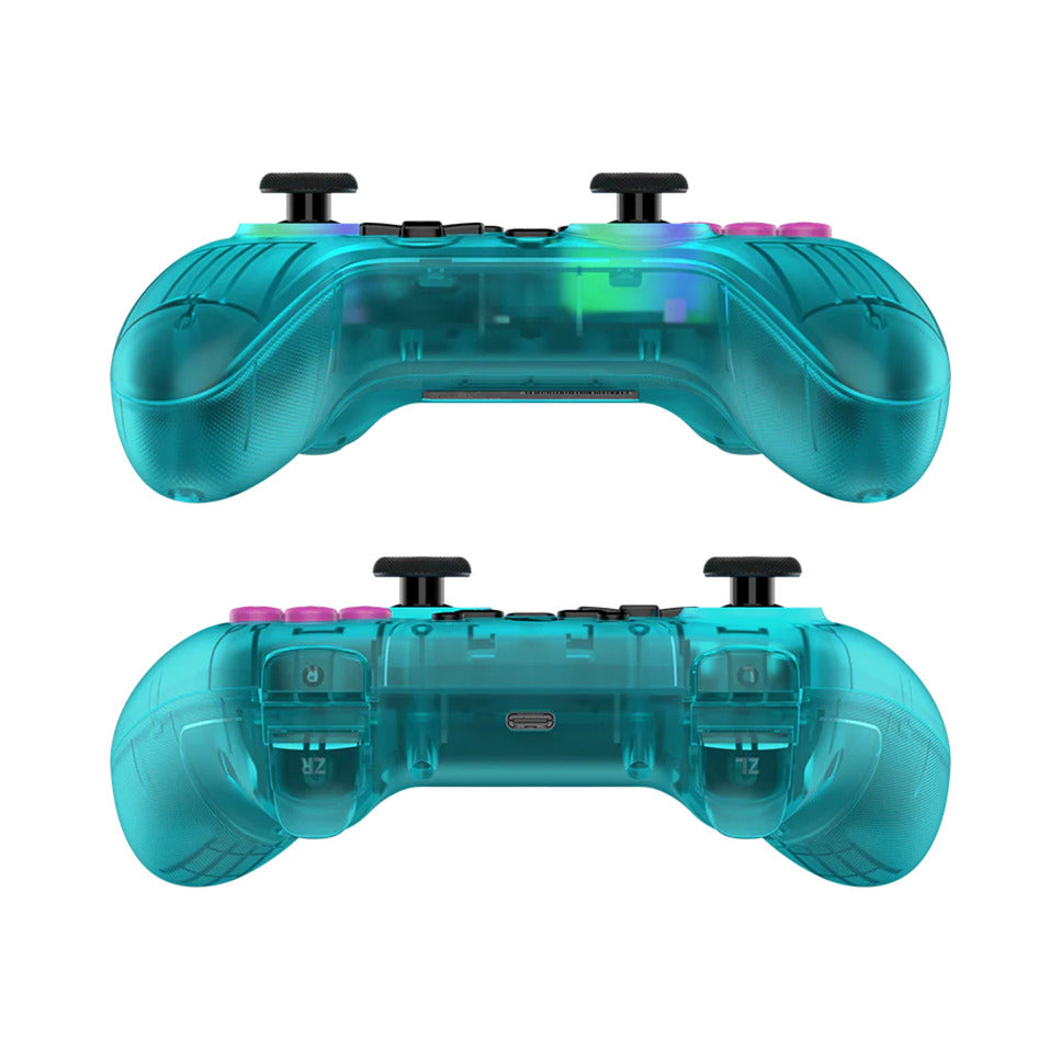 Gamesir nova hd rumble ns controller (blauwgroen, pc, steam, android, ios, switch, bluetooth 2.4 ghz usb)