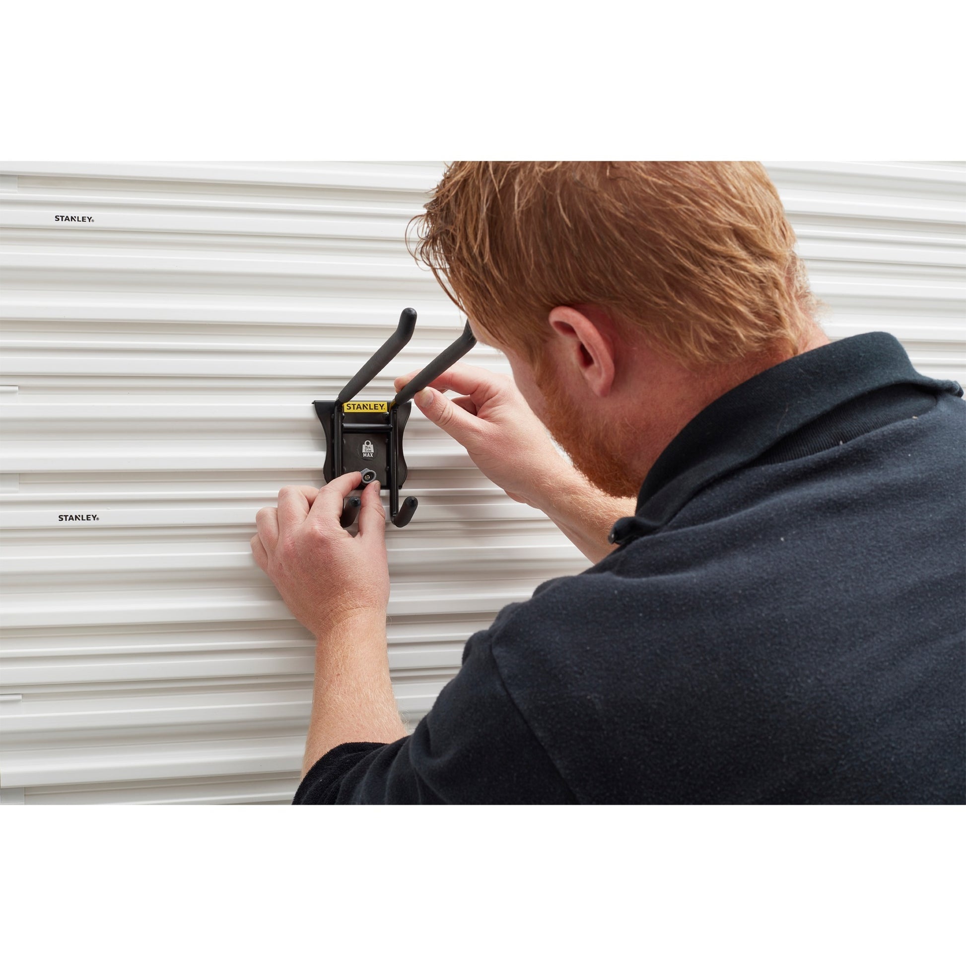 Stanley track wall - dubbele haak houder (zwart)