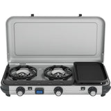 Campingaz camping kitchen 2 multi-cook campingkooktoestel – 3-delig kookoppervlak – elektronische ontsteking - zilvergrijs - afbeelding 1