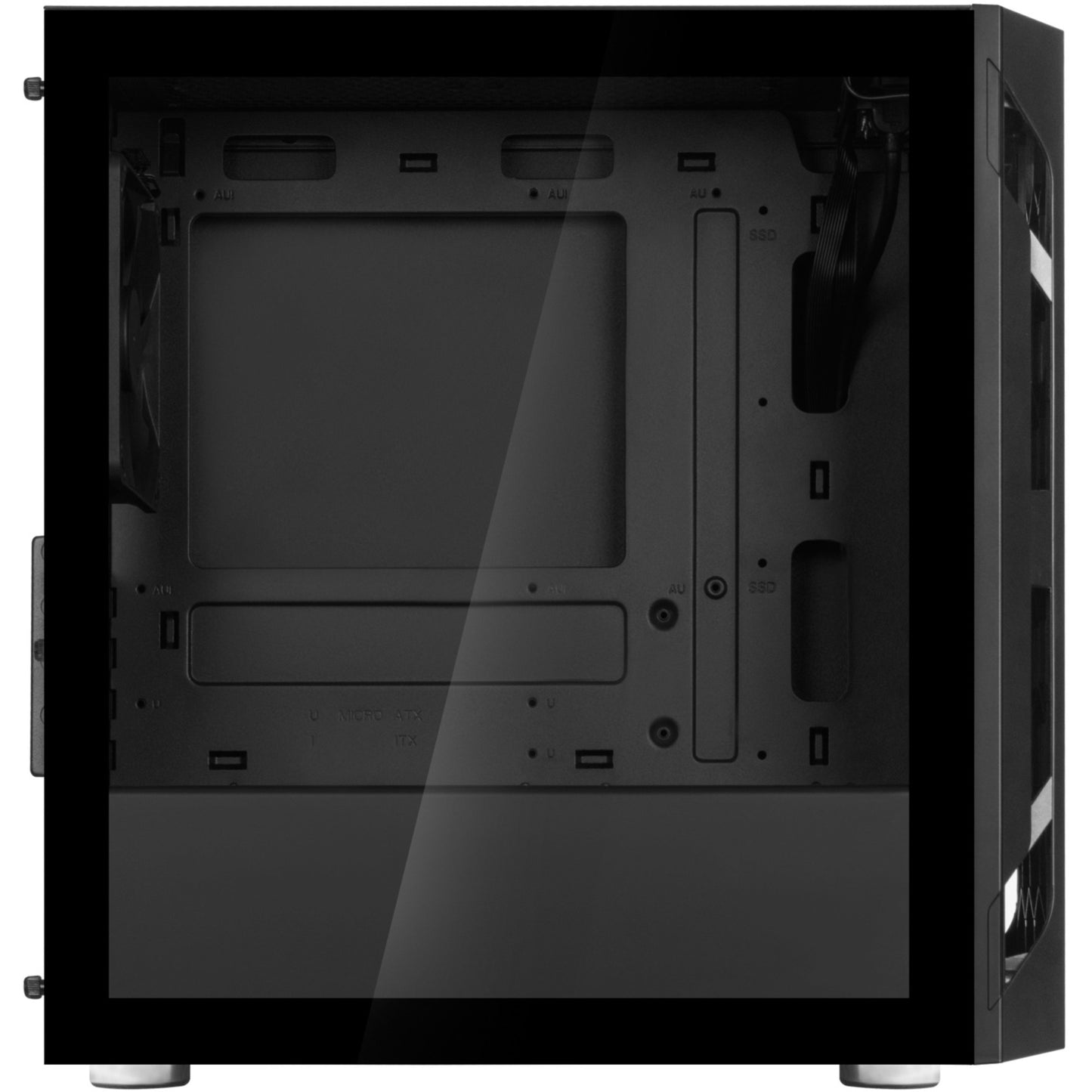 Silverstone sst-fah1mb-g midi tower behuizing (zwart | 3x usb-a | tempered glass)