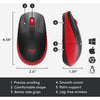 Logitech m190 full-size wireless mouse (rood, 1000 dpi)